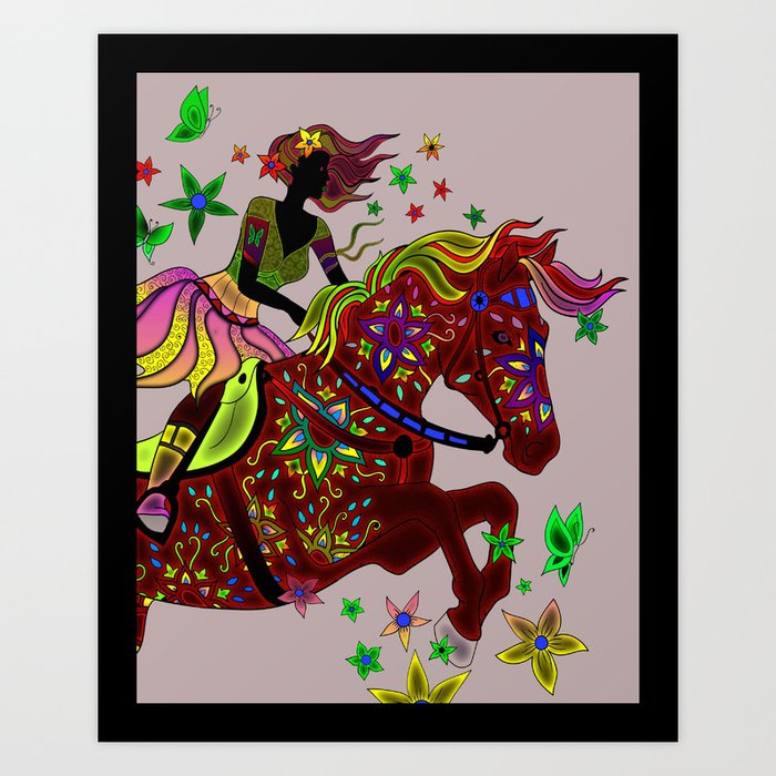 Magical Horse & rider Art Print