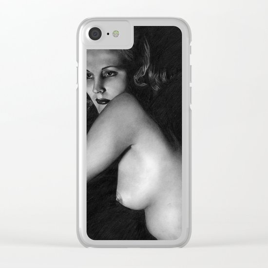 Nude vintage girl Clear iPhone Case