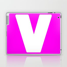 V (White & Magenta Letter) Laptop Skin