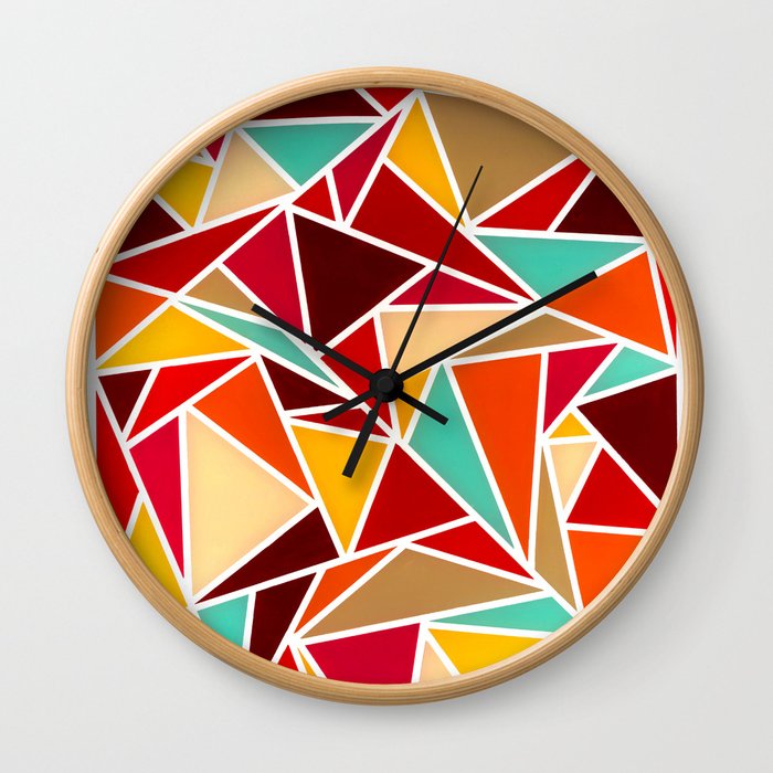 Autumn Triangles Wall Clock