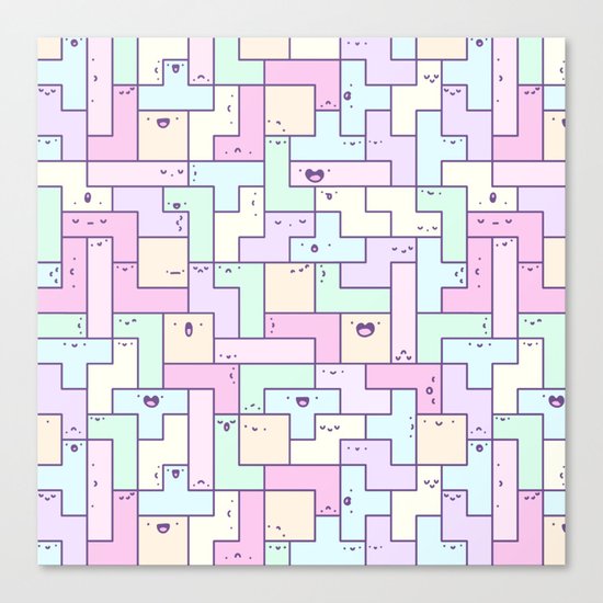 Kawaii Tetris Canvas Print
