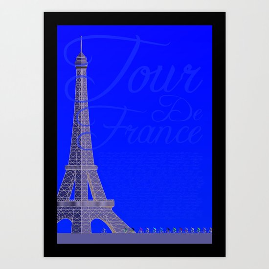 Tour De France Eiffel Tower Art Print