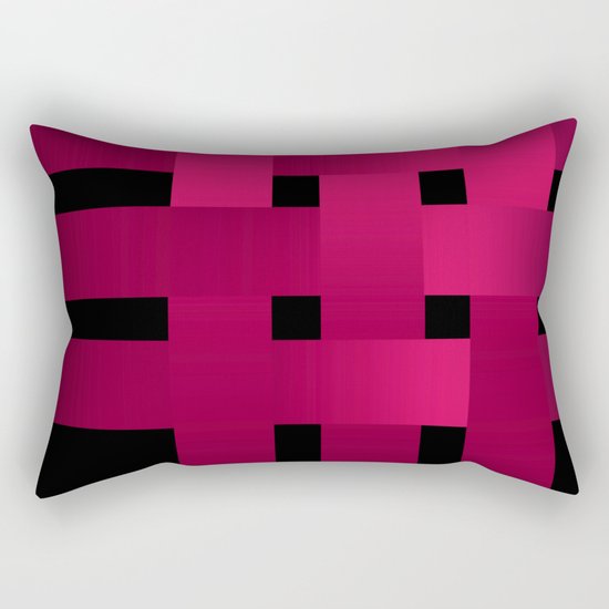Satin red ribbons on black . Rectangular Pillow