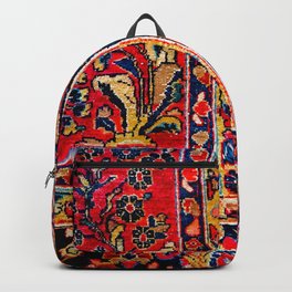 Tapestry Pattern Persian Wool Rug Carpet Rich Vibrant Colors Red Blue Beige Backpack