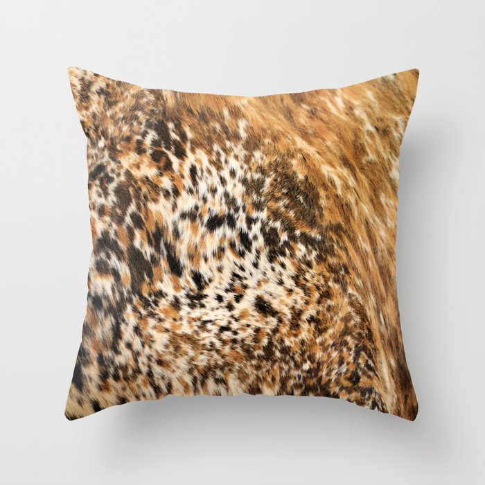 Rustic Country Western Texas Longhorn Cowhide Rodeo Animal Print Rustic Country Western Texas Longhorn Cowhide Rodeo Animal Print Throw Pillow