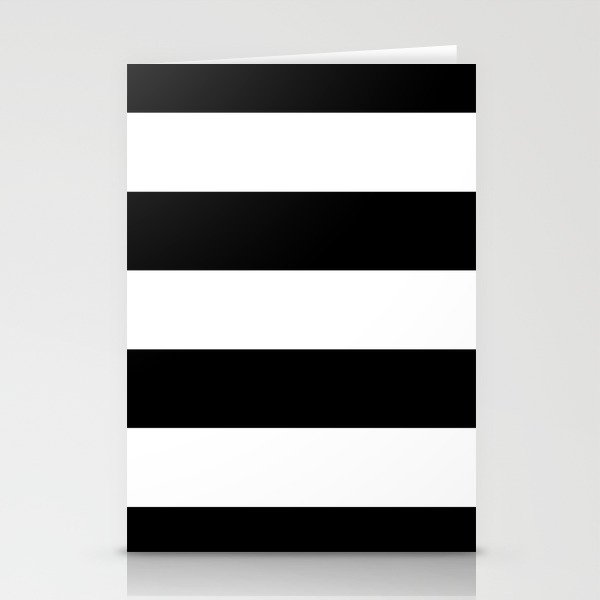 Stripe Black And White Horizontal Line Bold Minimalist Cabana Stripes Lines Drawing Stationery Cards