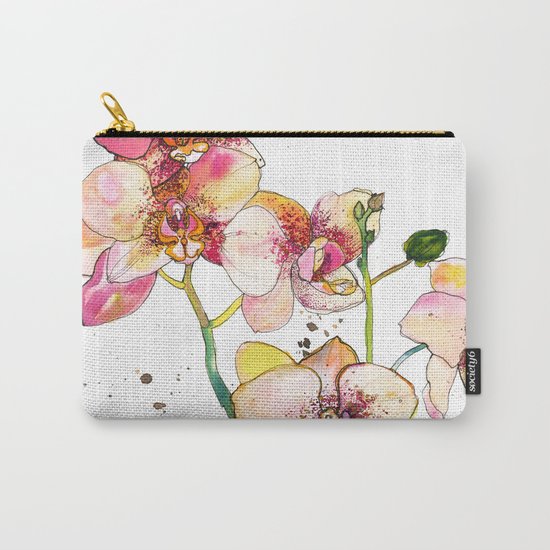 Pink Orchids Carry-All Pouch