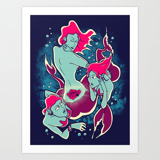 Mermaid Tattoo Art Print
