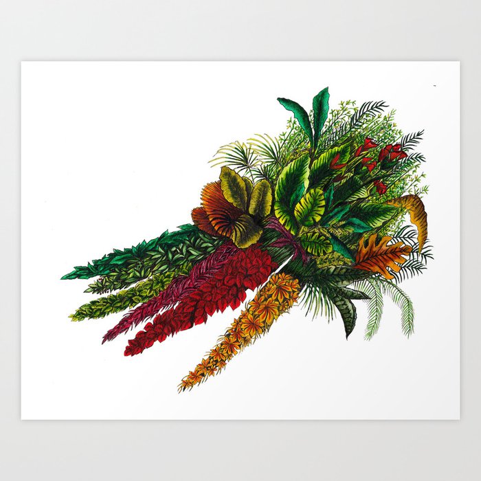 Tropical Carrots Art Print