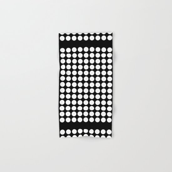 Black and white polka dot pattern . Hand & Bath Towel