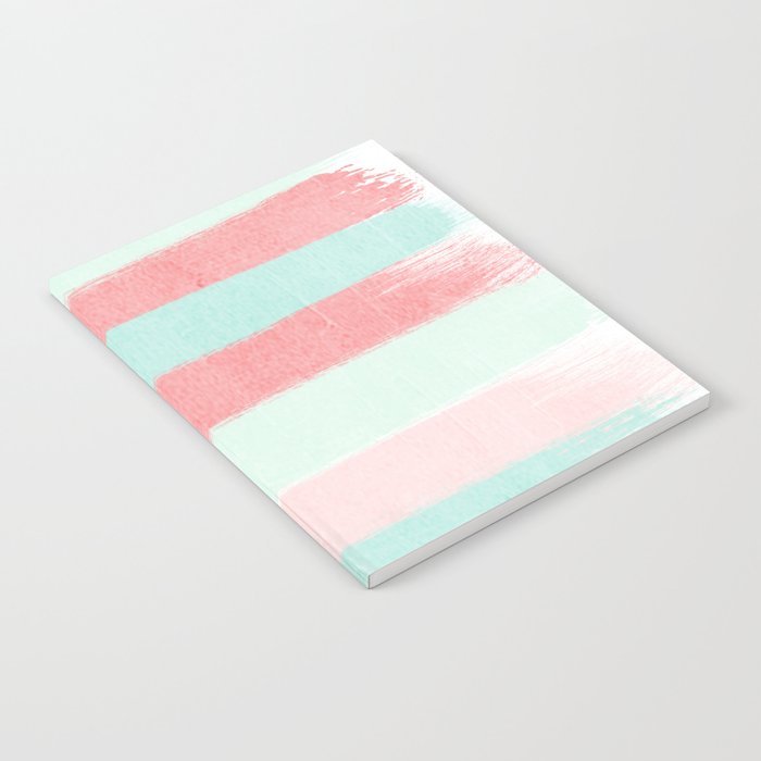 Painterly Stripes abstract trendy colors gender neutral seaside coral tropical minimal Notebook