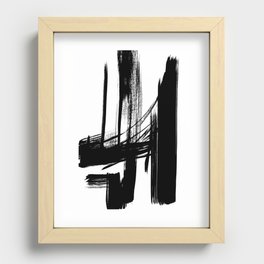 Black Abstract Brush Strokes nr 7 Recessed Framed Print