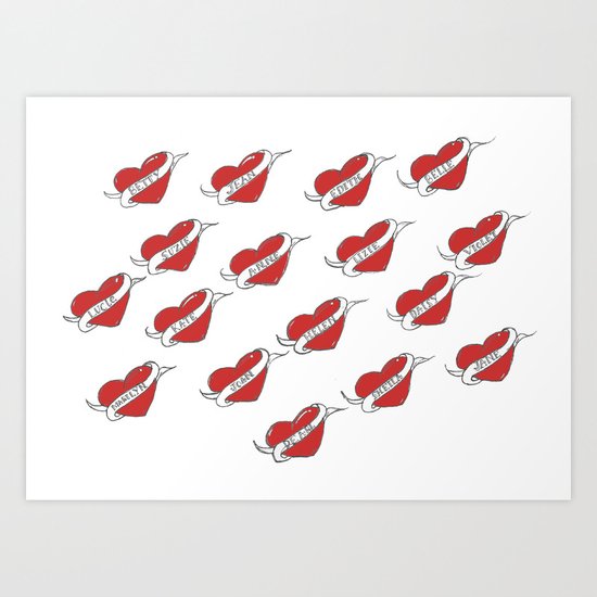 A Sailor's Love Interest (red) Art Print