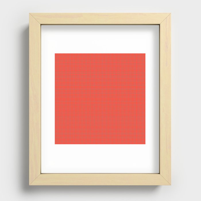 Red Orange Check Pattern Recessed Framed Print