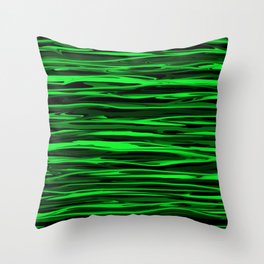 Lime Green and Black Stripes Throw Pillow