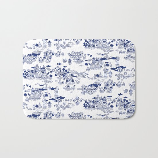 FLOOD IN ANTIQUE CHINESE PORCELAIN Bath Mat