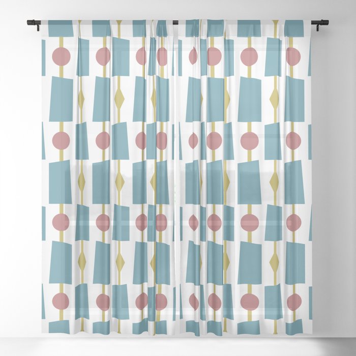 Mid Century Modern Retro Trellis Pattern In Muted Jewel Tones