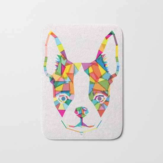Rainbow Bulldog Bath Mat
