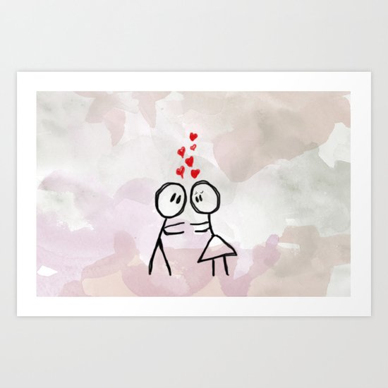 Kiss me ! Art Print