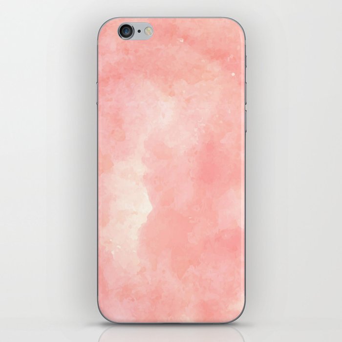 Coral pink watercolor abstract brushstrokes pattern iPhone Skin