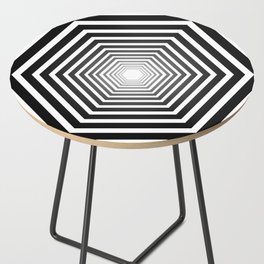 concentric hexagons with black gradient optical illusion Side Table