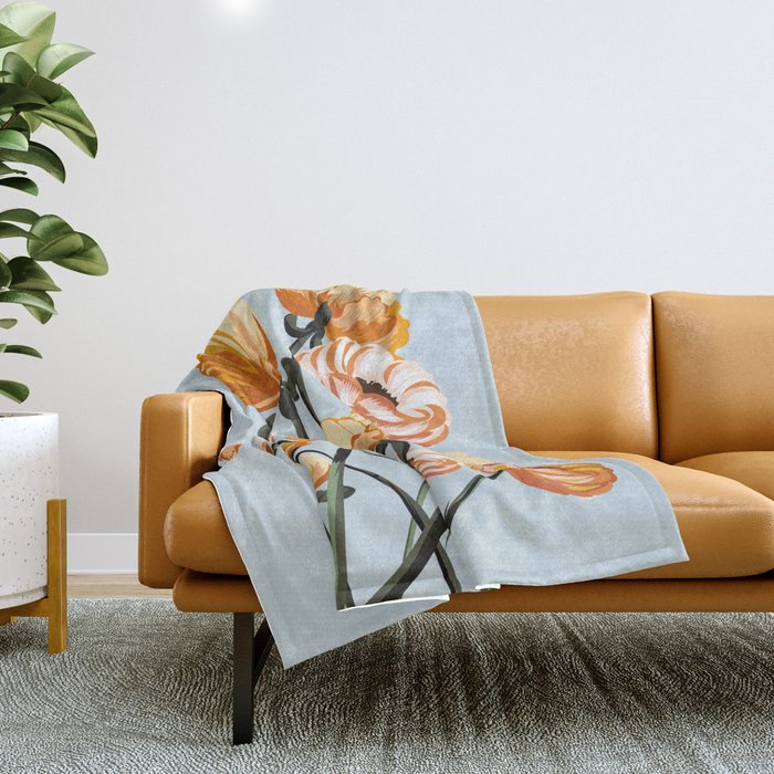 California poppies, Spring flowers warm colors, Throw Blanket