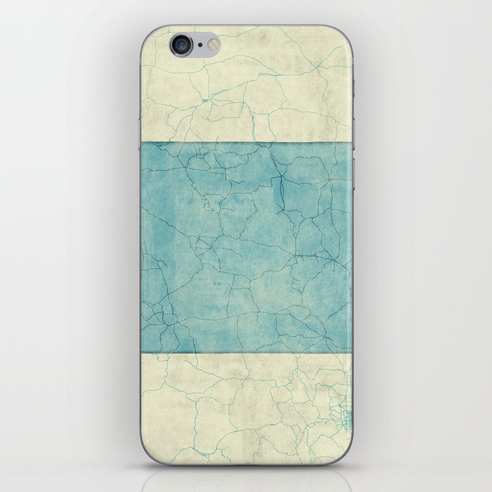 Wyoming State Map Blue Vintage iPhone Skin
