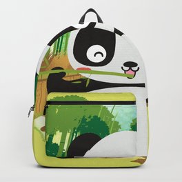 Panda Snacking On Bamboo Backpack
