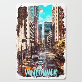 Vancouver Canada city watercolor Cutting Board