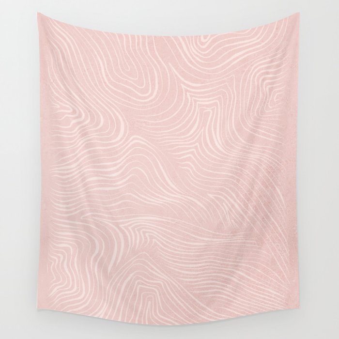 line-art wave pattern 2. Coral Wall Tapestry