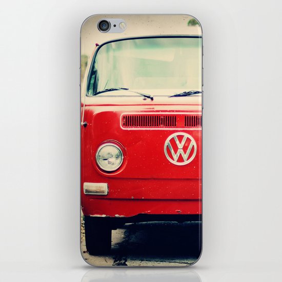 Red Vintage Bus iPhone Skin