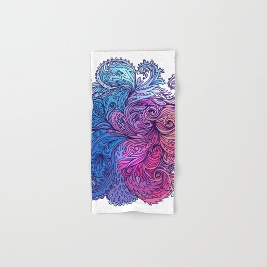Blue Floral Indian Pattern Hand & Bath Towel