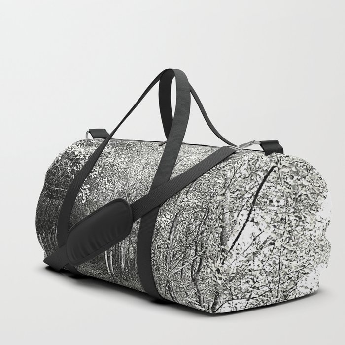 Scottish Highlands Summer Nature Walk in Black and White Duffle Bag
