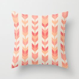 Peach Fuzz tribal arrows stripes Throw Pillow