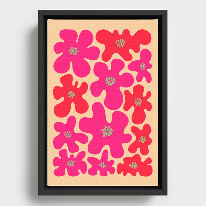 Electro Summer Flowers  Framed Canvas