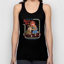 Caring for your Demon Cat Tank Top | Drawing, 70S, Vintage, Animal, Funny, Digital, Curated, Cat, 80S 
