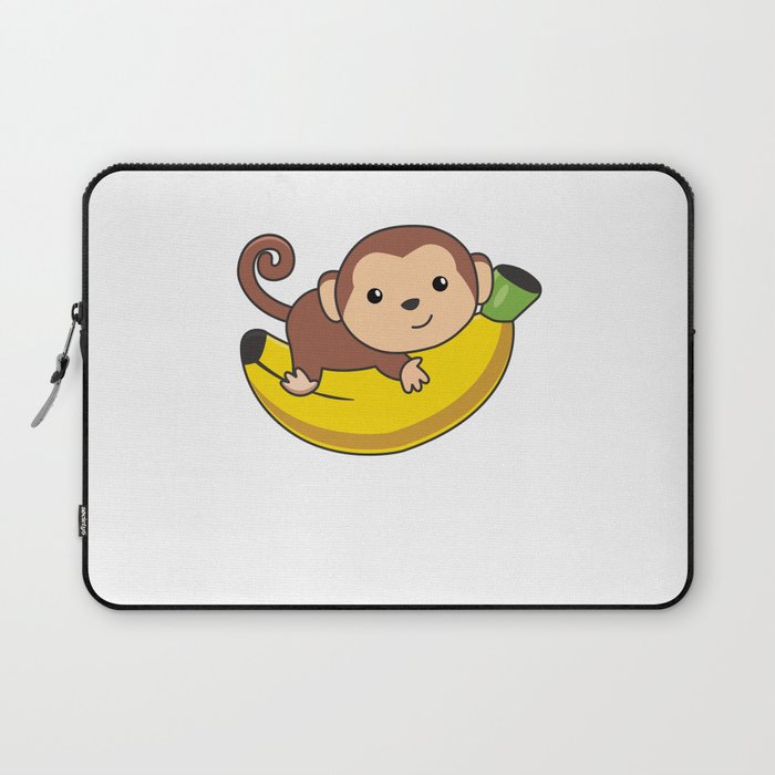 Monkey Cute Animals In The Jungle Funny Monkey Laptop Sleeve