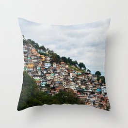 Brazil Photography - Morro Dos Prazeres In Rio De Janeiro Throw Pillow