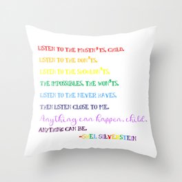 Listen to the Mustn'ts by Shel Silverstein - Child's Room/Nursery Throw Pillow