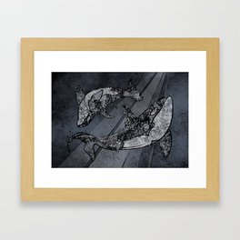 Undying Orcas - Midnight Framed Art Print