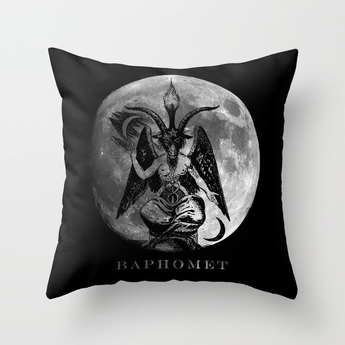 Baphomet Moon Throw Pillow