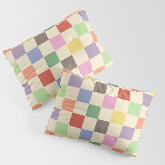 Colorful Checkered Pattern Pillow Sham
