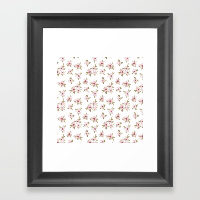 Pink Flower Pattern Framed Art Print