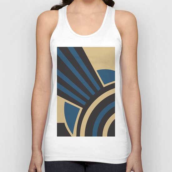 Art Deco Beautiful Life In Blue Unisex Tank Top