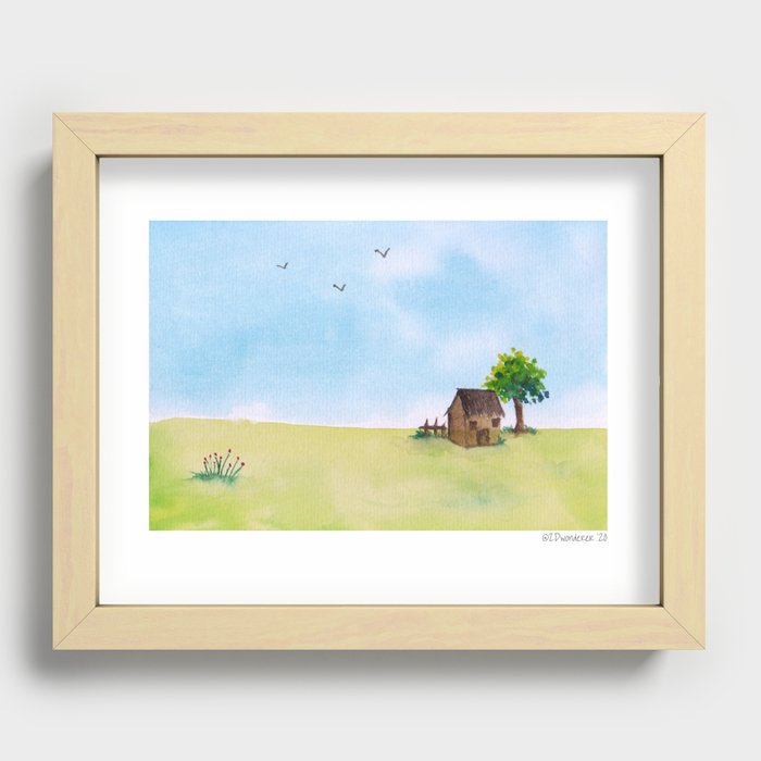 House on the Prairie Recessed Framed Print