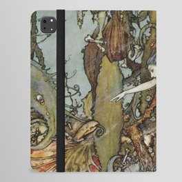 The Little Mermaid, Vintage Art Nouveau Illustration iPad Folio Case