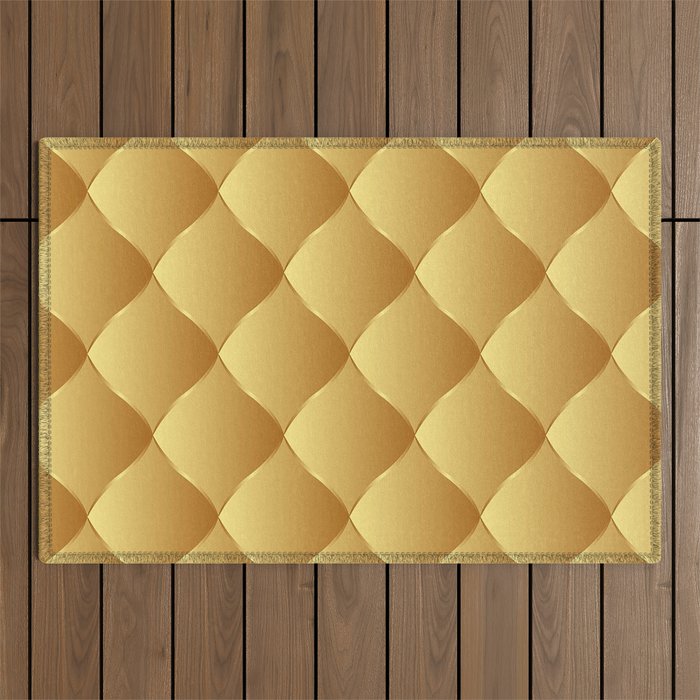 Trendy Royal Gold Leather Collection Outdoor Rug