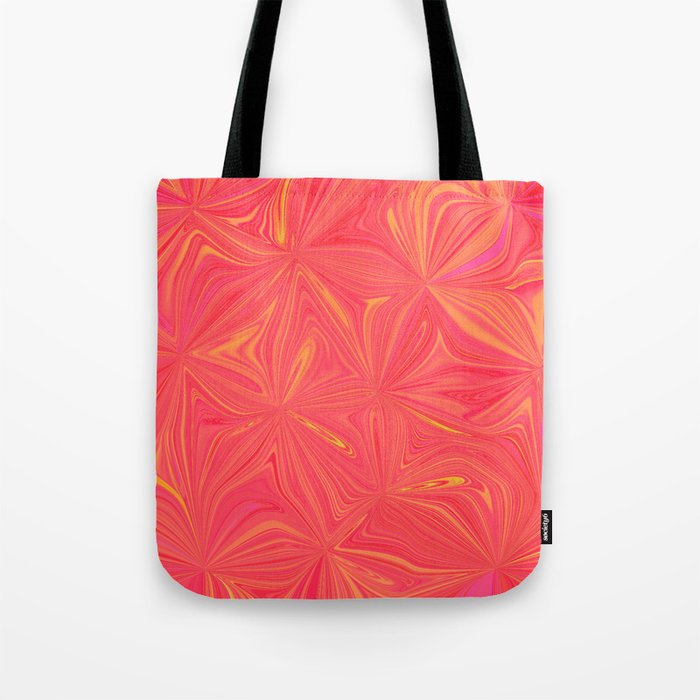 Hot Coral Pinwheels  Tote Bag