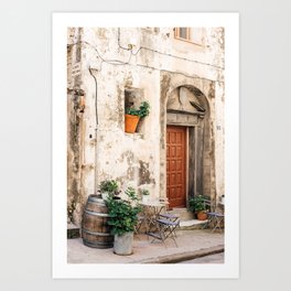 Old street with plants in Bonifacio | Travel Photography France | Fine Art Photo Print Art Print