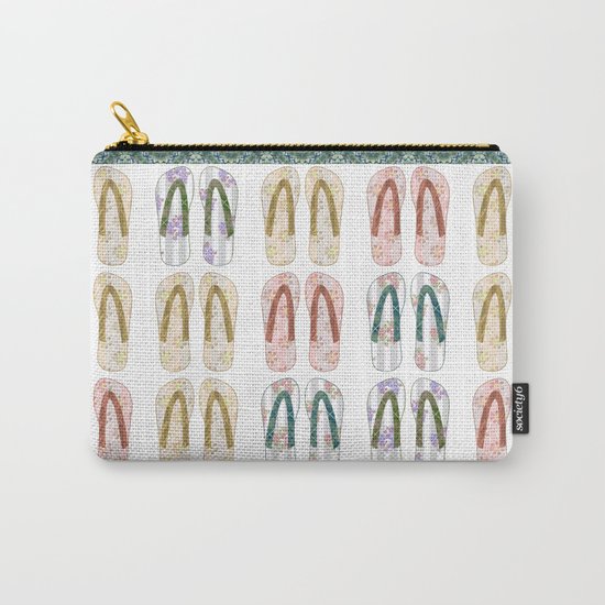 Multi-colored slates, flip-flops Carry-All Pouch
